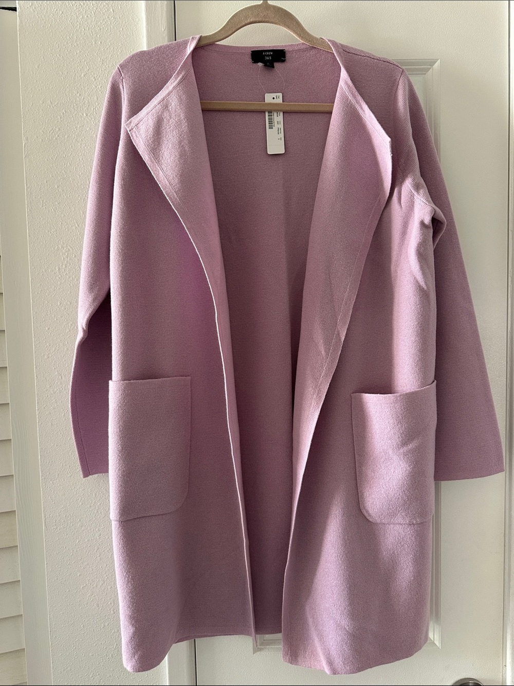 NWT J.Crew 365 Lavender Open-Front Long Cardigan S